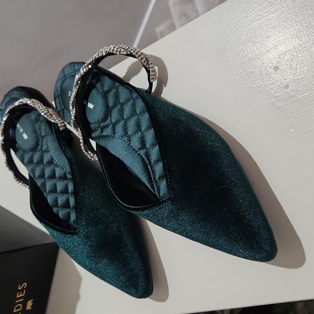 Birdies velvet green flats